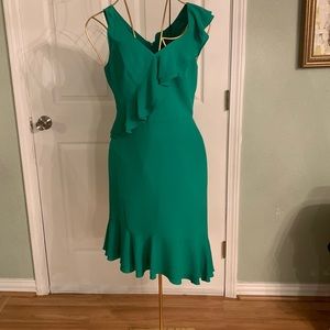 Maggy London Green Ruffle Dress